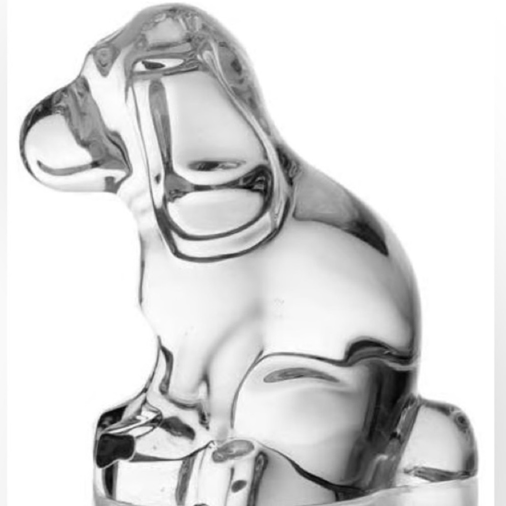 Orrefors Sweden crystal dog statue